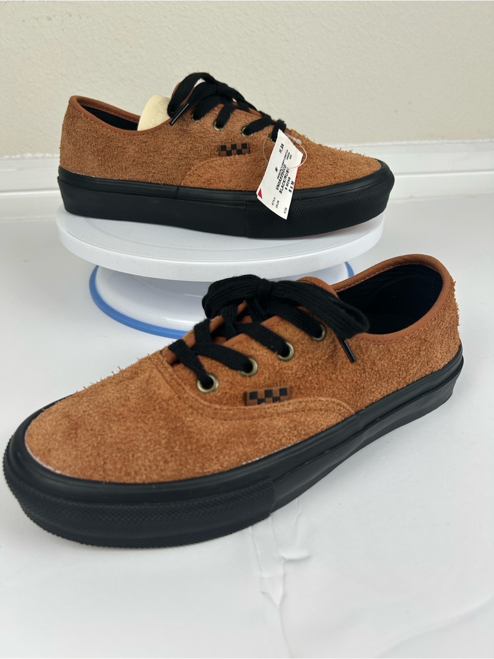 Vans Skate Authentic Hairy Suede Black Rust Shoes size Boys 6 Women 7.5 NEW